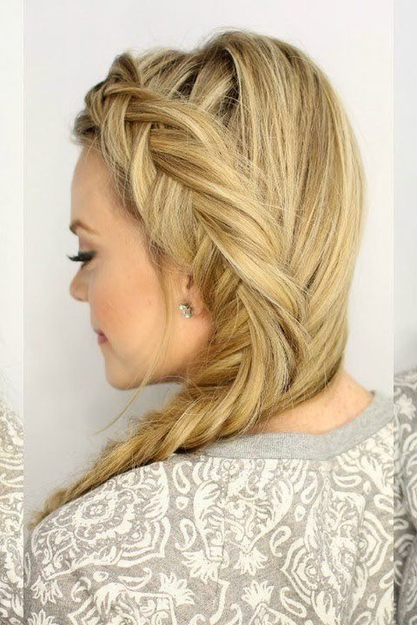 Fishtail braid woven with glitter ribbon for NYE party