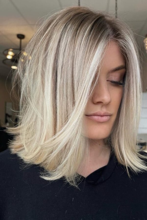 Textured bob with flipped ends for New Year's Eve party
