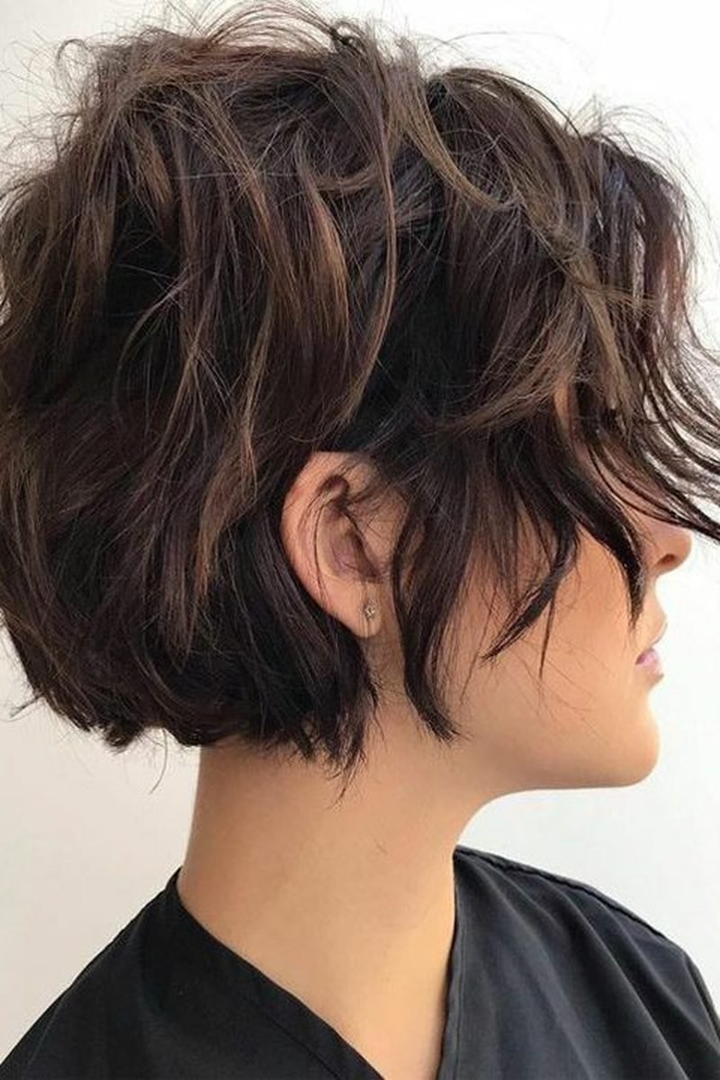 Short bob with shattered piecey ends and tousled texture