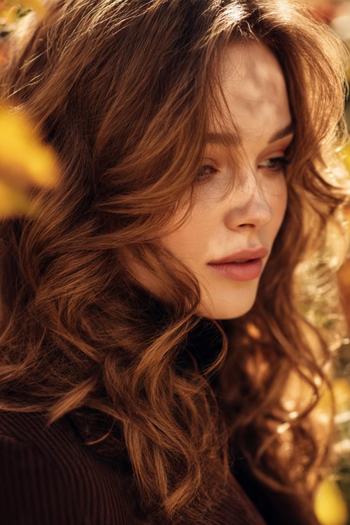 Outdoor lifestyle shot of soft waves among autumn fall foliage
